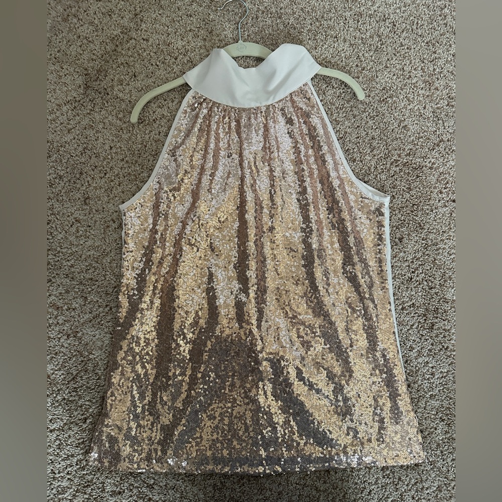 Rose Gold Sequin Tank Top with Tie Back